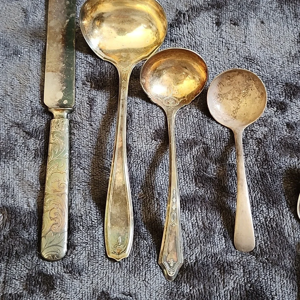 Silver plated bundle of Servewear Flatware Vintage Onieda Sheffield Rogers